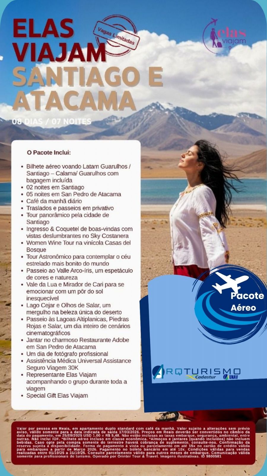 ELAS VIAJAM SANTIAGO E ATACAMA